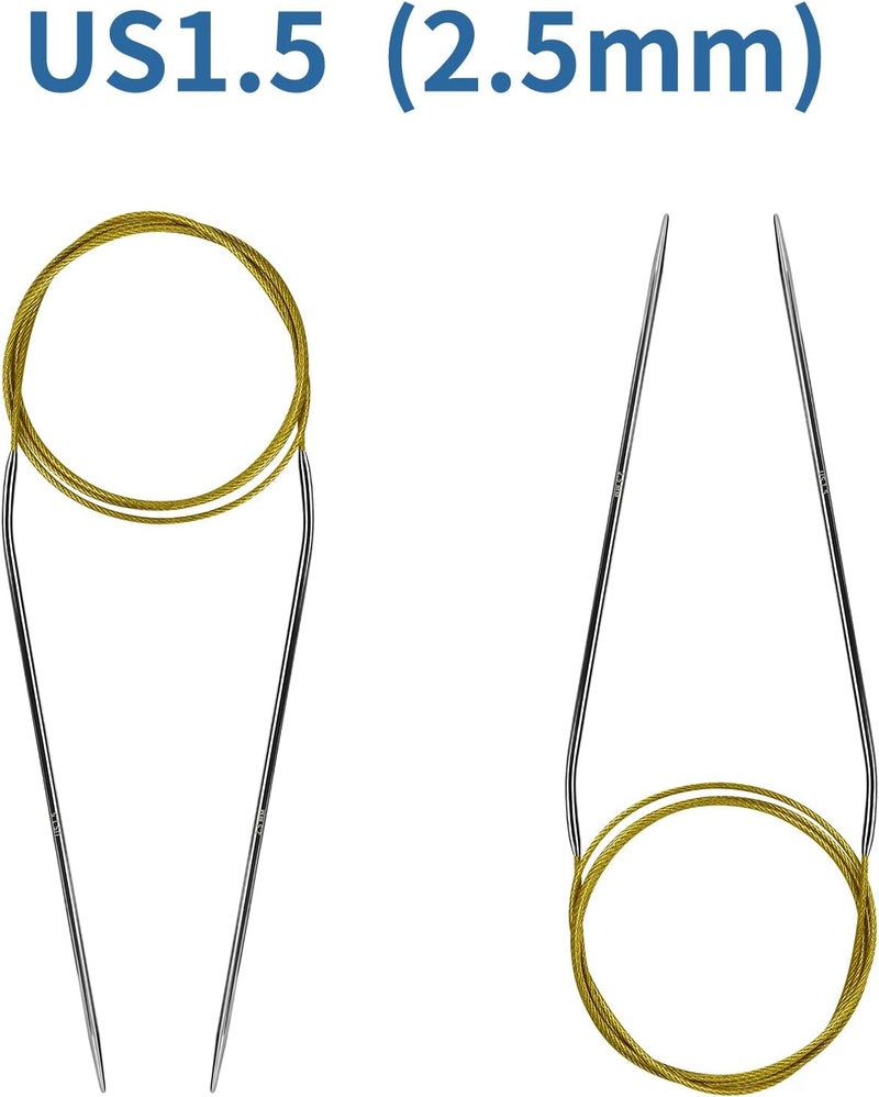 Soosui 2.5 mm Circular Knitting Needles US1.5 |47 inches/120 cm | for Beginners Knitting Shawls, Scarves, Blankets and Other Large Projects! - Image 2